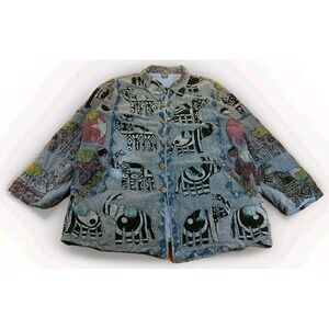 Primitive Arts Elephant Patchwork Jacket Size‎ 2XL? Boho Hippie Festival